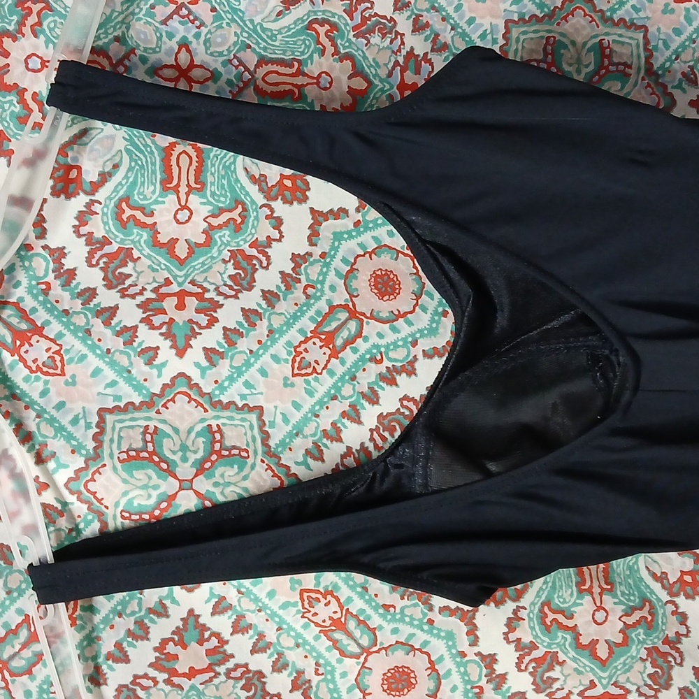 Vintage Longitude Black One Piece Swimsuit, Size 10, Preowned - Picture 6 of 11